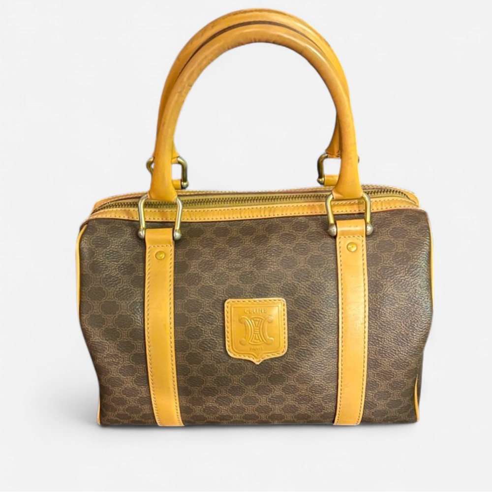 CELINE Vintage Macadam‎ Mini Boston